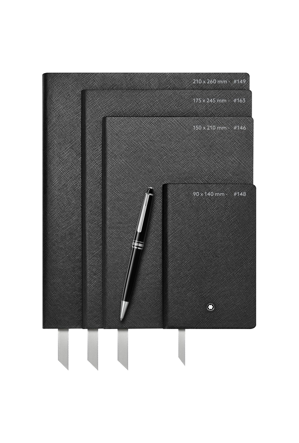 2 Montblanc Fine Stationery Notebooks #146 Slim, black, blank for Augmented Paper