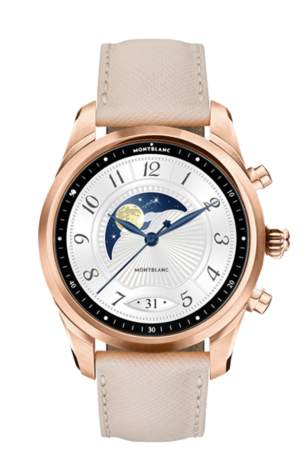 Montblanc Summit 2+ Smartwatch - Golden Color with Leather Strap