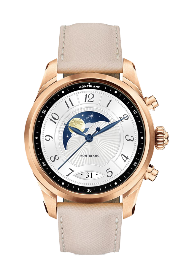 Montblanc Summit 2+ Smartwatch - Golden Color with Leather Strap