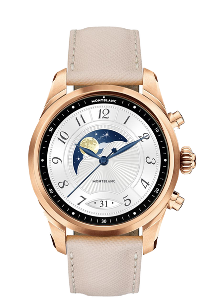 Montblanc Summit 2+ Smartwatch - Golden Color with Leather Strap