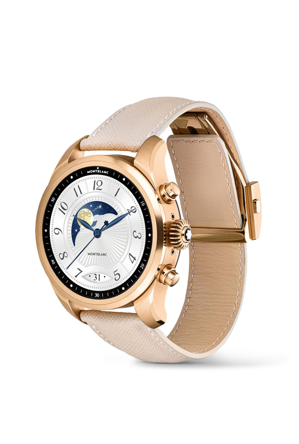 Montblanc Summit 2+ Smartwatch - Golden Color with Leather Strap