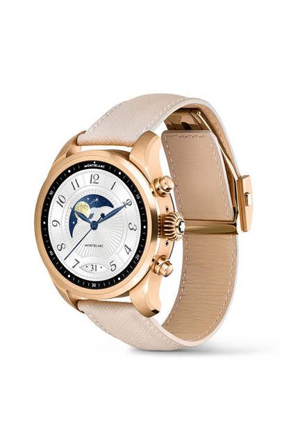 Montblanc Summit 2+ Smartwatch - Golden Color with Leather Strap