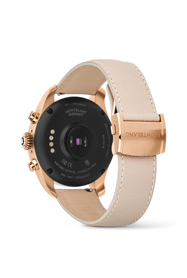 Montblanc Summit 2+ Smartwatch - Golden Color with Leather Strap