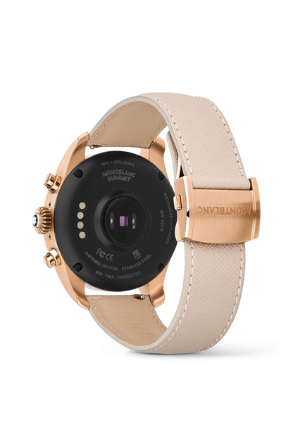 Montblanc Summit 2+ Smartwatch - Golden Color with Leather Strap