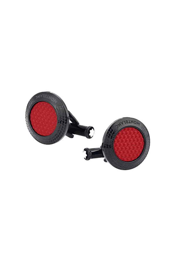 Montblanc Meisterstück Great Masters Pirelli Cufflinks in Steel with Red Lacquer