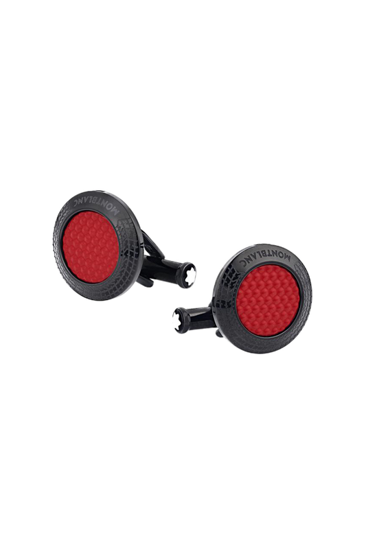 Montblanc Meisterstück Great Masters Pirelli Cufflinks in Steel with Red Lacquer