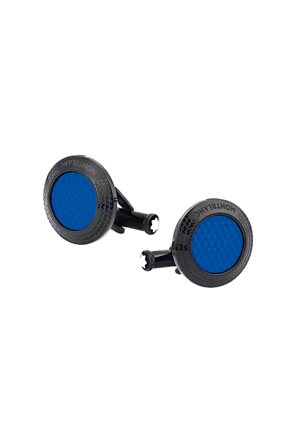 Montblanc Meisterstück Great Masters Pirelli Cufflinks in Steel with Blue Lacquer