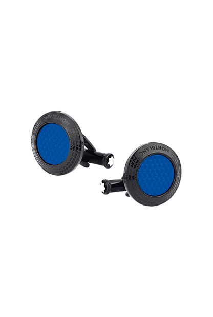 Montblanc Meisterstück Great Masters Pirelli Cufflinks in Steel with Blue Lacquer