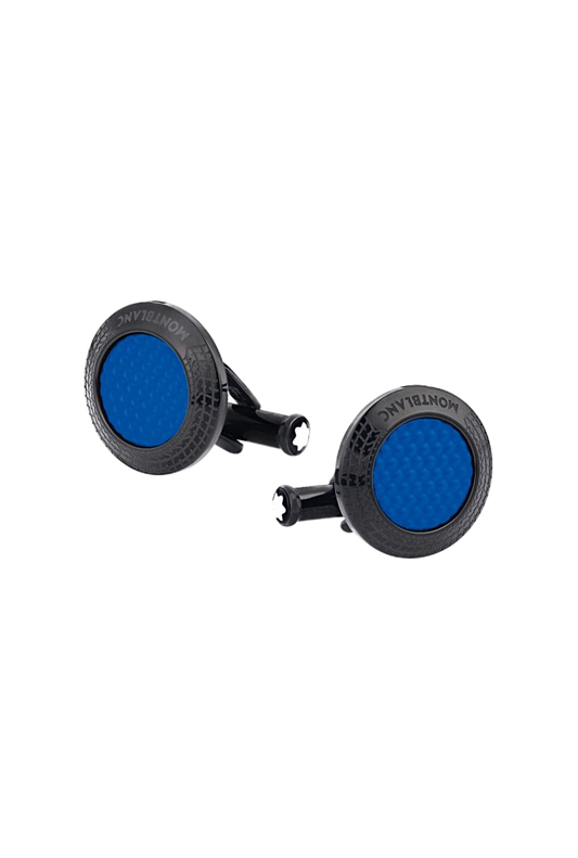 Montblanc Meisterstück Great Masters Pirelli Cufflinks in Steel with Blue Lacquer